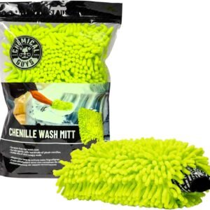Chemical Guys Chenille Premium Scratch-Free Microfiber Wash Mitt for Car Washing – Lime Green, Ultra-Soft Car Wash Glove, Swirl-Free Finish, Safe for Trucks, SUVs, Motorcycles, and More